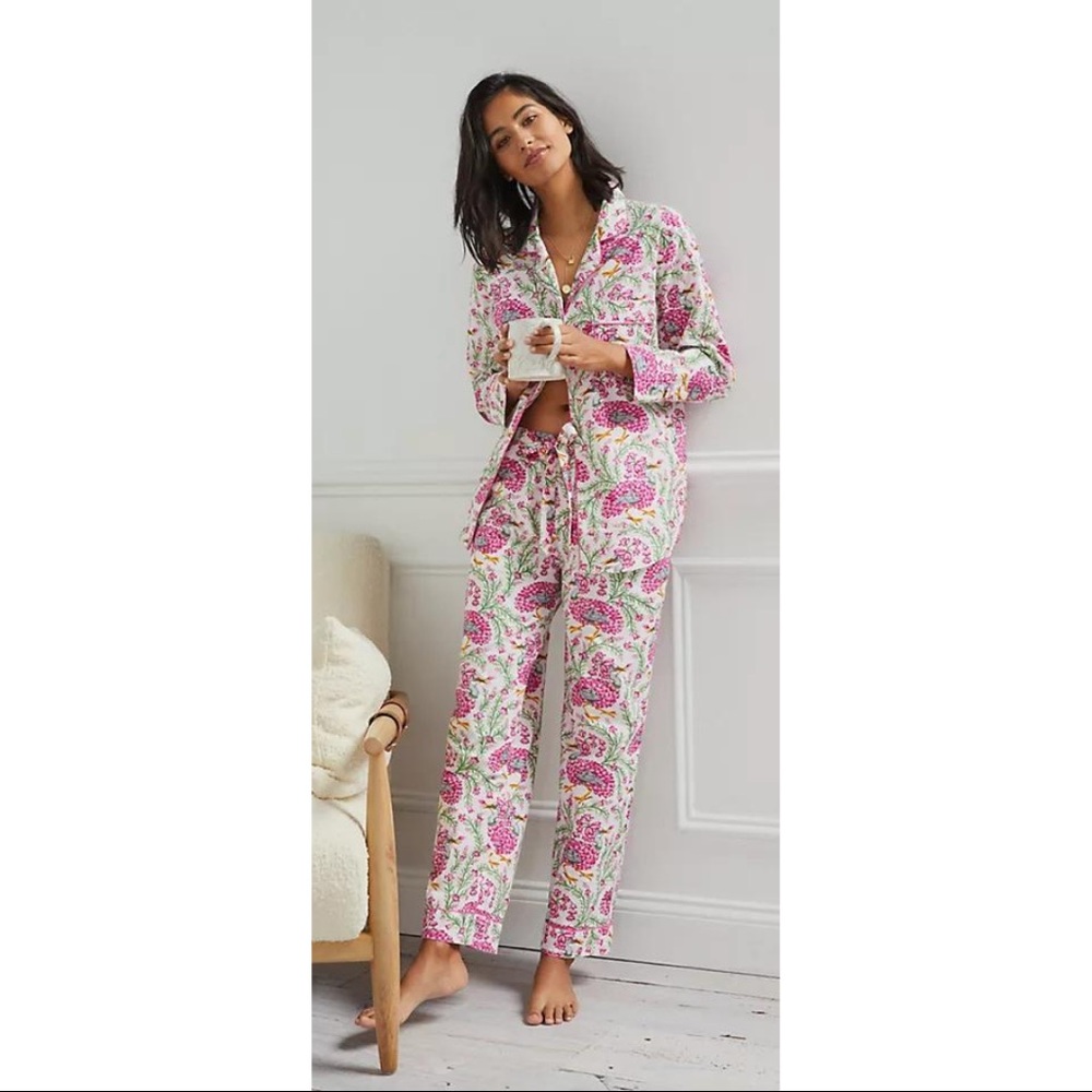 Printfresh Pink and Green Floral Pajama Set